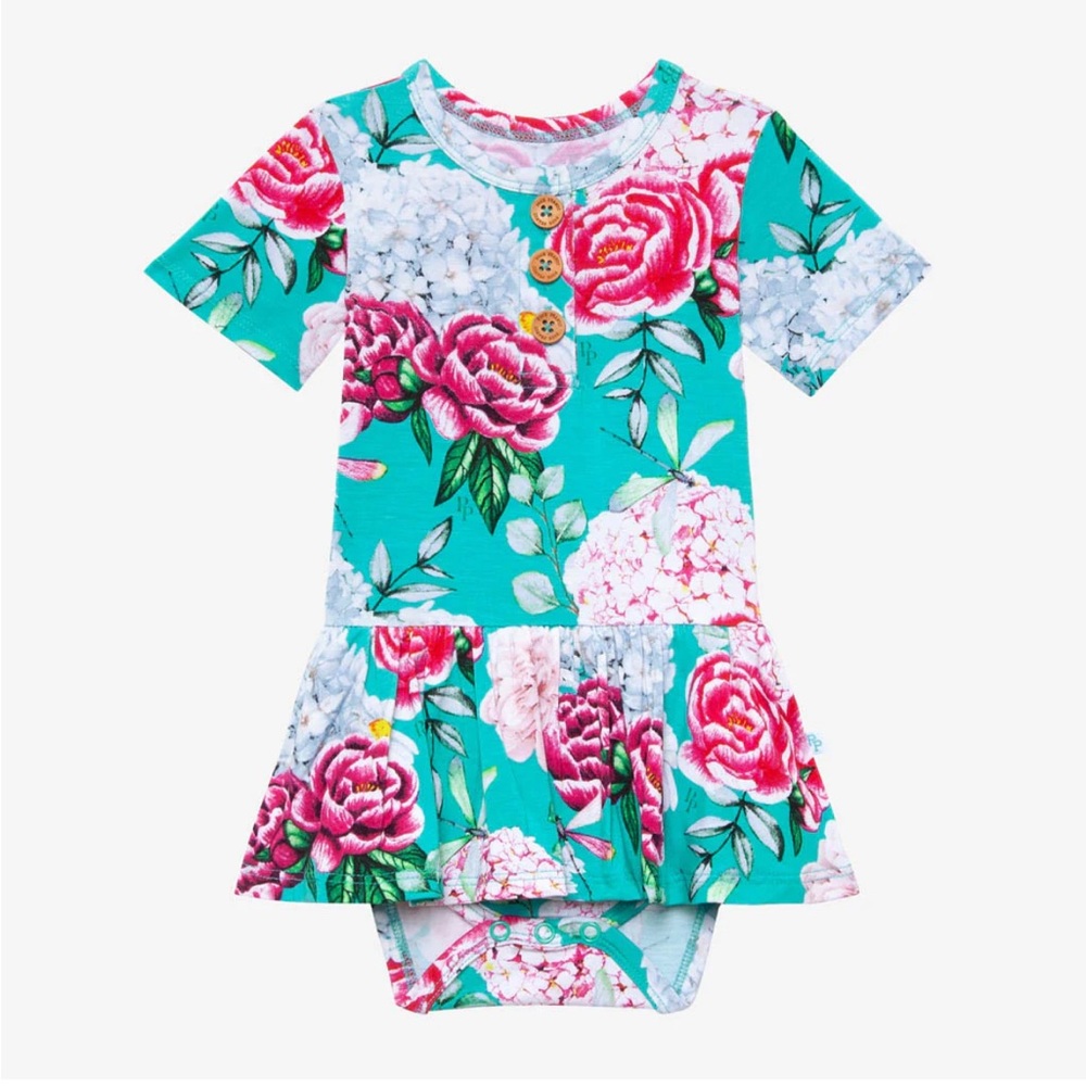 Posh Peanut Twirl Skirt Bodysuit Short Sleeve Dress 12-18m